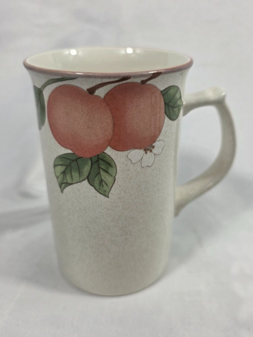 Mikasa Fruit Panorama Cappuccino Mug DC014 Ivory with Colorful Fruit & Flowers